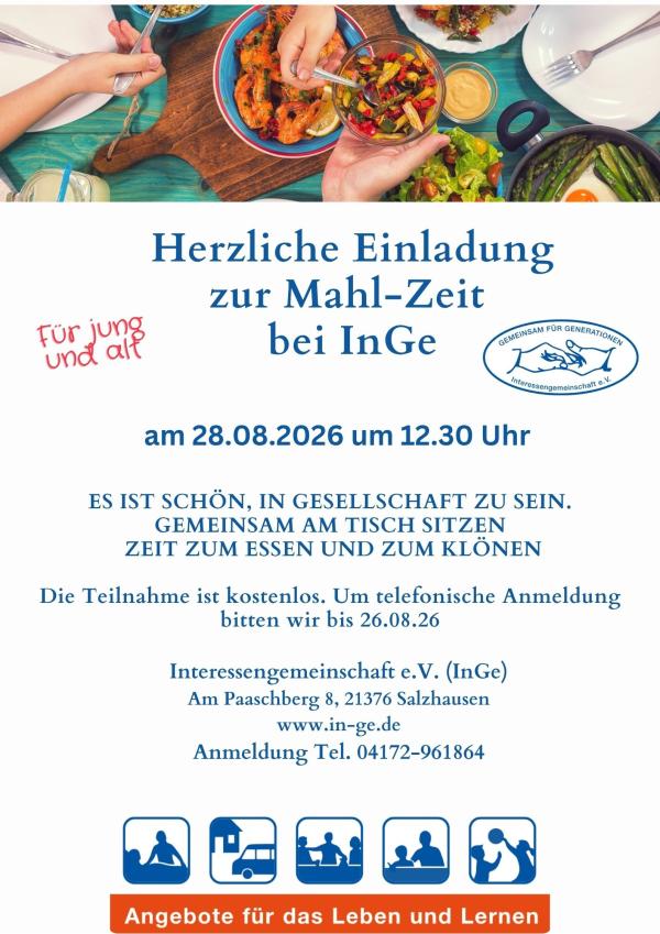 Flyer Mahl-Zeit bei InGe